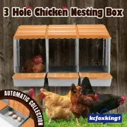 Chicken Nesting Box Chook Hen Roll Away Poultry Coop Modular Laying Boxes 3 Hole