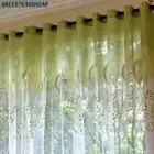 Green Organza Sheer Curtains Living Room Window Tulle Bedroom Kitchen Curtains