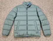 $400 New BRAX Aldo Puffer Jacket Men's MEDIUM M Cliff Green Polyester Full Zip