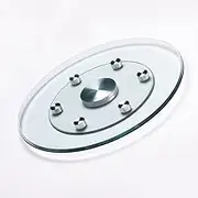 27" Round Tempered Glass Lazy Susan Turntable for Dining Table Large Tabletop- 360° Rotating,Smooth, Silent Rotating (27in/68cm)