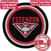 Essendon Bombers Edible Image Cake Topper Round Frosting Icing Party Decoration