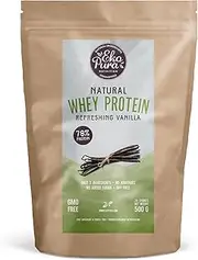 Natural Whey Protein - Vanilla - 78% Protein, Organic Whey from Grass Fed Cows - Additive Free - 500g