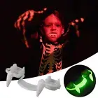 Retractable Vampire Fangs Halloween Cosplay Makeup Zombie Luminous Tooth NW