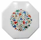 12" Marble Coffee Table side Table Top Malachite Stones Inlay lapis home decor