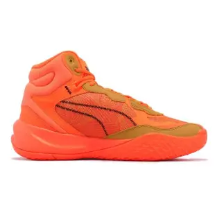 【PUMA】籃球鞋 Playmaker Pro Mid Laser 男鞋 橘 高筒 緩衝 運動鞋(37832701)