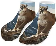 [QMNVBDS] Panther Mountain Lion Socks Ankle Length Socks Casual Short Socks for Women Men Low Cut Sports Socks Running Socks No Show Socks Ankle Socks Athletic Socks Workout Socks, Style, One Size