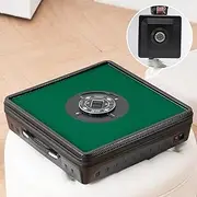 Automatic Mahjong Machine, Portable Mahjong Table with Shuffler, Foldable Mahjong Table Chinese Mahjong Set, No Assembly Needed, Suitable for Home Entertainment and Outdoor(Black)