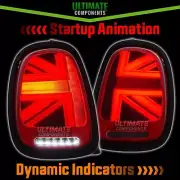 Union Jack Mini Rear Lights LED F55 F56 F57 Dynamic Indicators Red Lens Upgrade