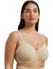 [Lauren Ralph Lauren] Luxe Smoothing Unlined Wired Seamless Minimiser Bra in Light Truffle