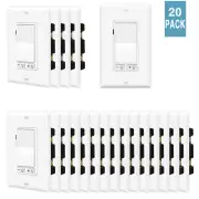 20Packs Dimmer Light Switch Single Pole or 3-Way for LED /Incandescent /CFL