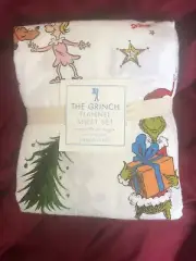 Pottery Barn Kids Dr. Seuss’s The Grinch & Max™ Flannel Sheet Set TWIN NWT NLA
