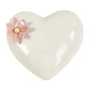 Urban Daphne Flower 9cm Dolomite Heart Ornament Table Display Home Decor White