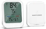 ORIA Digital Thermometer Hygrometer, Indoor Outdoor Thermometer with Wireless Sensor, Temperature Humidity Monitor Gauge with MAX/MIN, °C/°F, 328ft/100m Range, for Home, Baby Room, Cellar, Greenhouse