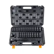 VEVOR 1/2" Drive Impact Socket Set, 33 Piece Socket Set SAE 3/8"-1" and Metric 1