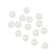 200Pcs 5mm Dia Round Plastic Glow Fishing Beads Tackle Tool, White