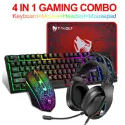 Wired Gaming Keyboard and Mouse Headset Combo RGB Backlit for Xbox One PS5 PS4