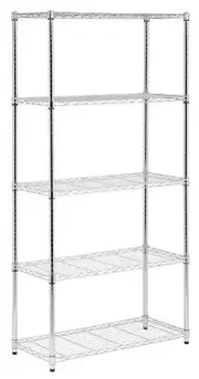 Honey-Can-Do SHF-06832 Shelving Unit, Chrome Steel, 5-Tier, 36 x 18 x 72-In. -