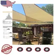 14'x14' Triangle Shade Sail - Classic Sand UV Protection for Outdoor Elegance