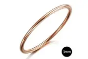 Solid Golf Bangle 3mm Rose Gold Layered