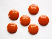 Vintage Pumpkin Orange Acrylic Circle Charms Drops (6) pnd161