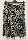 NEW! M&S Marks & Spencer UK18R black / stone animal print pull-on stretch skirt