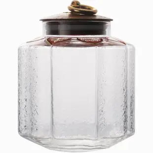 容山堂儲物瓶罐密封罐玻璃透明實木大中小金屬扣廚房食品防潮收納