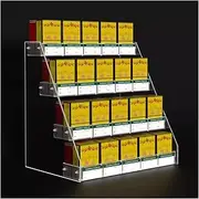 [CARLLEE] Acrylic Cigarette Display Rack with Automatic Pusher, Cigarette Case Holder Rack, Wall Mounted Cigarette Showcases Rack(49.1x22.6x30.5cm)