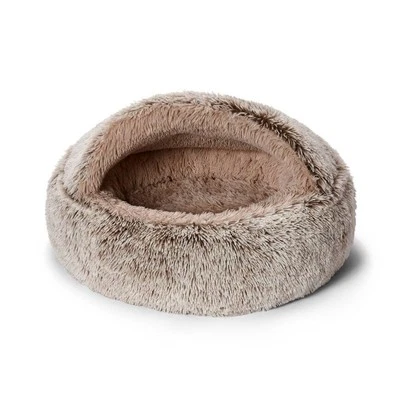 Snooza Calming Hoodie Cuddler Cave Style Pet Dog Bed Mink Medium