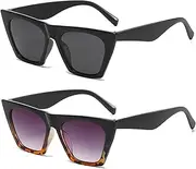 [Kvadouly] Sunglasses for Women Men, UV400 Protection, Trendy Style with Gradient Lens, Ideal for Driving and Outdoor Activities（2PC）