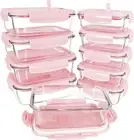 10 Pack Glass Food Storage Containers Set Meal Prep Containers with Lids