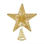 YL 空心閃光星星裝飾聖誕樹裝飾金銀紅色聖誕樹裝飾聖誕新年派對樹頂裝飾