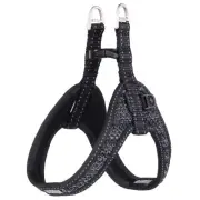 Rogz Fast-Fit Reflective Dog Safety Harness Black Small/Medium