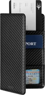 VULKIT Passport Wallet RFID Blocking Travel Wallet Long Size Design for Men & Wo