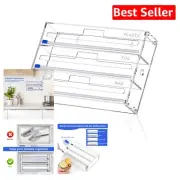 3-in-1 Kitchen Wrap Organizer - Wall-Mounted Foil and Cling Wrap Dispenser