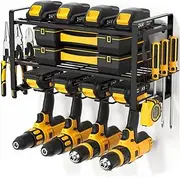Power Tool Organizer, Garage Tool Storage Organizer, Heavy Duty Modular Wall Mount Rack for Garage and Shed Organization, Gifts for Men Dad Husband (3 Tiers, Black)