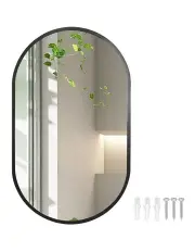 [Yezi] Large Oval Wall Mirror in Black