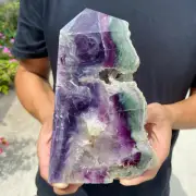 6.3lb Natural Fluorite Obelisk Quartz Crystal Rough Wand Tower Point Healing