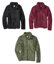 $70 VICTORIAS SECRET PINK TEDDY FULL ZIP LINED SHERPA JACKET BLACK MAROON NWT