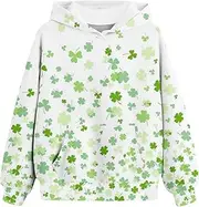 [Generic] Toddler Hoodie 2t Sweatshirts Spring and Autumn St. Day Personalized 3D Printing Retro Casual Sweatshirts with Pockets Children's Hooded Girls Full Zip Hoodie (Beige, 7-9 Years)