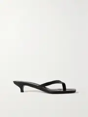 [TOTEME] TOTEME - Leather Flip Flops - Black - IT37 IT 37 Black