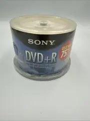 50 Pack Genuine SONY DVD+R Discs 75DPR47LS4 NEW Sealed 4.7 GB 120 Minute 1x-16x