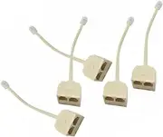 FONDOTIN 5Pcs Male to Female Telephone Splitter Adapter Connect Phones to Wall Socket Easy Installation for Home Office Use Reliable Telephone Wall Adaptor for Dual Phone