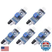 DUNSIHUI 5pcs IR Infrared Obstacle Avoidance Sensor IR Transmitting and Recei