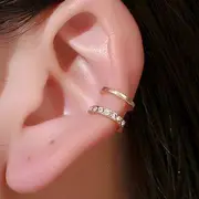 Rhinestone Layered Ear Cuff 2615 - 01 KC Gold - One Size