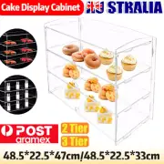 2/3 Tier Acrylic Cake Display Cabinet Bakery Donuts Cupcake Pastries Showcase