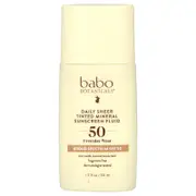 Babo Botanicals, Daily Sheer Tinted Mineral Sunscreen Fluid, SPF 50, Fragrance Free, 1.7 fl oz (50 ml)