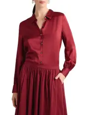 [David Lawrence] Archibald Silk Shirt in Strawberry