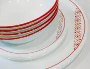 ❤️ NEW 12-pc Corelle FUSION CHILI RED Dinnerware Set *Inspired by Folk Art