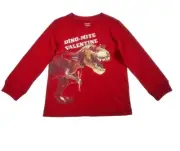 Carter’s Boys Toddler Dino-Mite Valentine Shirt Red Size 3T L/S OEKO-TEX NWT $22