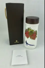 Tai-Hwa Pottery Porcelain Insulated Drink Container Taiwan Blue Magpie Bird Tea